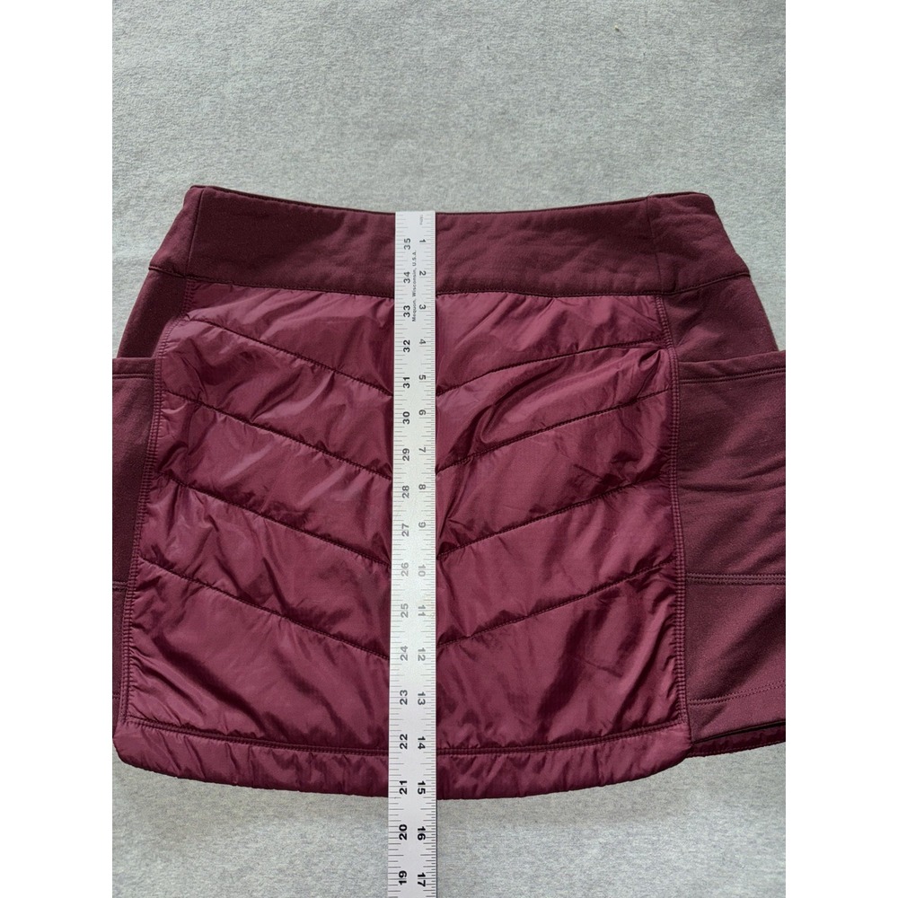 Smartwool Merino Wool Smartloft Quilted Insulated Mini Skirt Burgundy Ski Sz M - Picture 8 of 8